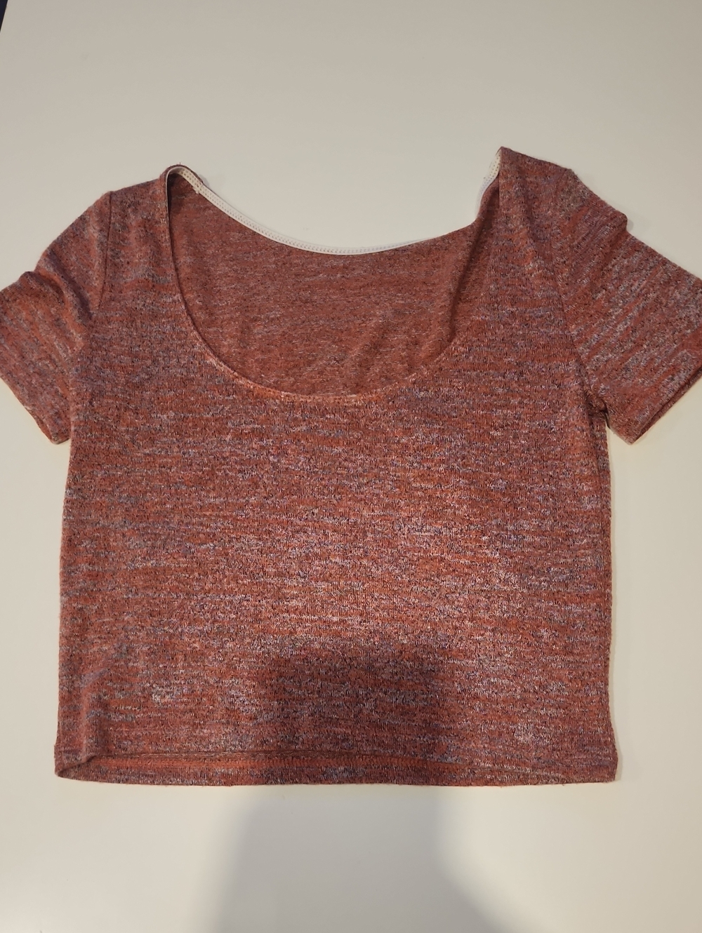 Wilfred Free Heathered Rust Scoop Neck Crop Top